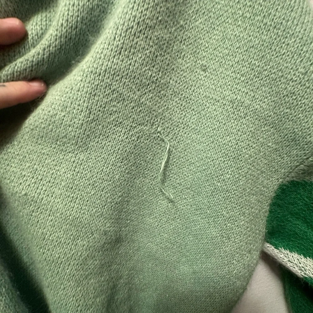 Divided Green and White Butterfly Sweater - Picture 10 of 10